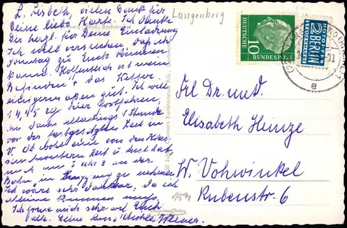 Ansichtskarte Langenberg (Rheinland)-Velbert Bachstraße - Fotokarte 1955