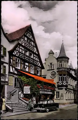 Ansichtskarte Bad Kissingen Marktplatz, Fachwerkhaus - Auto. Colorfoto AK 1957