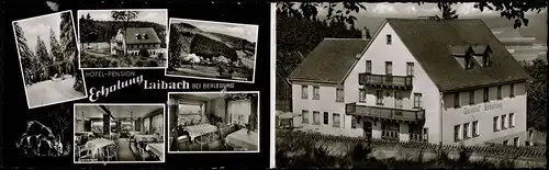 Ansichtskarte Bad Berleburg Klappkarte Laibach Hotel Pension Erholung 1951