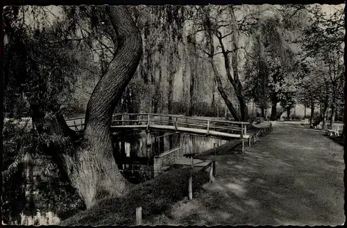 Ansichtskarte Werl (Westfalen) Kurpark, Brücke 1959