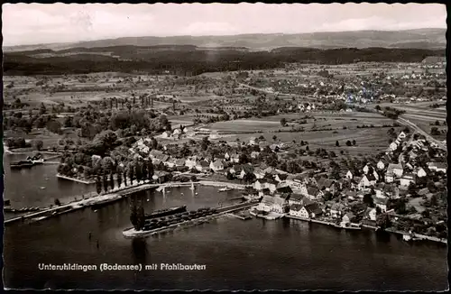 Unteruhldingen-Uhldingen-Mühlhofen Luftbild Phalbauten Hafen 1961