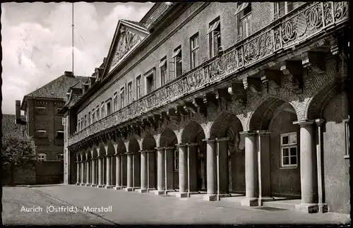Ansichtskarte Aurich-Leer (Ostfriesland) Straßenpartie am Marsstall 1970