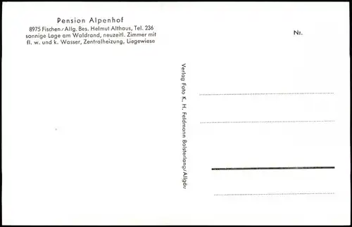 Fischen im Allgäu Pension Alpenhof im Allgäu Bes. Helmut Althaus 1960