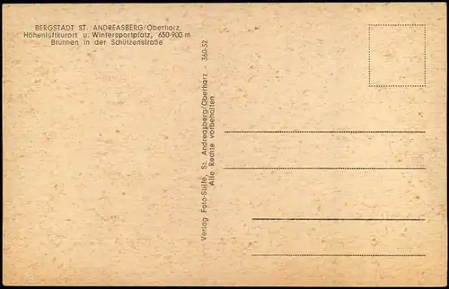 Sankt Andreasberg-Braunlage Brunnen in der Schützenstraße 1960