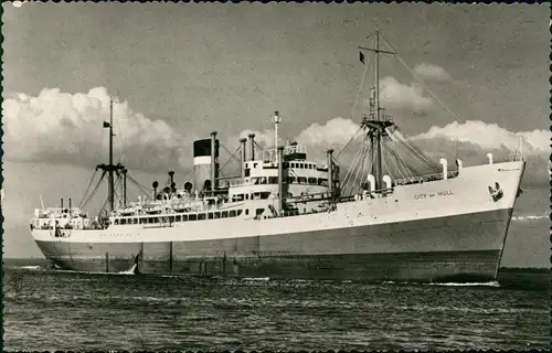 Antwerpen Anvers Schiff Ship S.S. CITY of HULL (England) bei Antwerpen 1960
