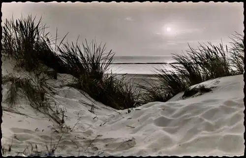 Ansichtskarte Nebel (Amrum) Sonnenuntergang - Düne, Stimmungsbild 1959