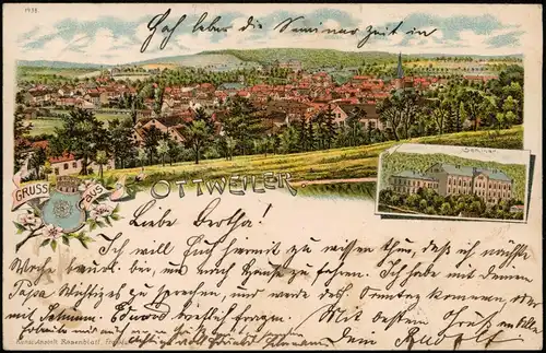 Ansichtskarte Litho AK Ottweiler Gruss aus Stadt u. Seminar Saarland 1896