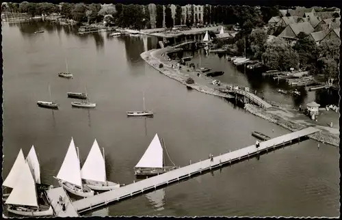 Ansichtskarte Steinhude-Wunstorf Luftbild Landungssteg und Promenade 1962