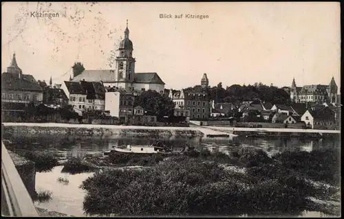 Ansichtskarte Kitzingen Blick auf die Stadt - Bootsanleger 1901