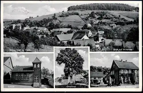 Willensen Harz-Bad Grund (Harz) Stadt, Schule, Ehrenmal, Geschäft 1953