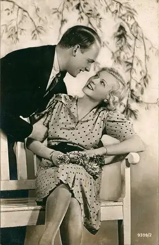 Liebe Liebespaar (Love & Flirt) Mann und Frau beim Flirten 1950