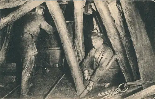 Bergbau Tagebau (AU PAYS NOIR) Minen-Arbeiter in Frankreich 1910