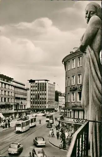 Hagen (Westfalen) Elberfelderstraße Verkehr Autos ua. Volkswagen VW Käfer 1955