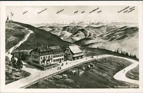 Schönenberg-Ellwangen (Jagst) Der Belchen, Hotel - Berggipfel 1930