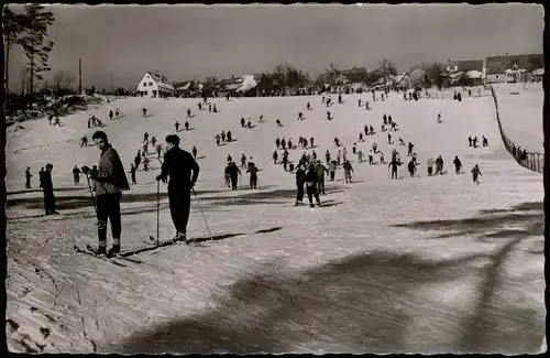 Dobel Umlandansicht Wintersportplatz Wintersport Ski-Fahrer 1958