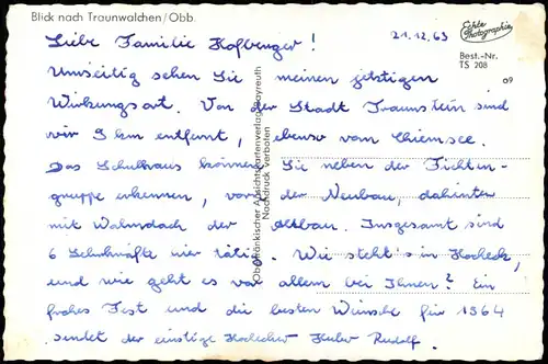 Ansichtskarte Traunwalchen-Traunreut Panorama-Ansicht 1963