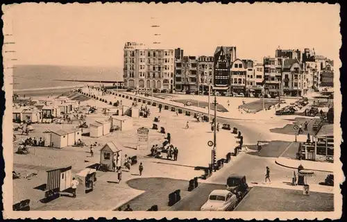 Postkaart Knokke-Heist Strand Beach Albert-Plage La Dique 1953