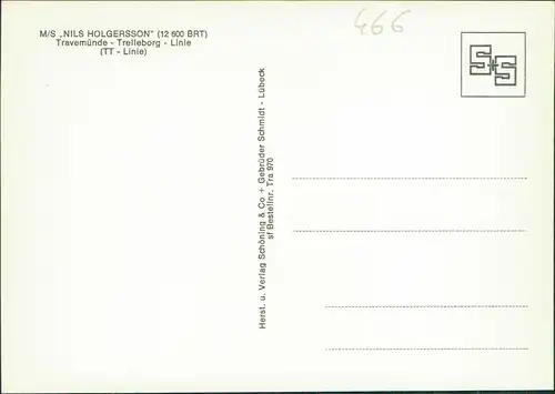 Fährschiff M/S NILS HOLGERSSON Travemünde-Trelleborg-Linie 1970