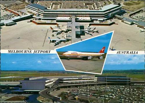 Postcard Melbourne TULLAMARINE JETPORT, Airport (Flughafen) 1970