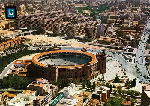 Madrid Vista aérea de la Plaza de Toros Luftbild Luftaufnahme 1980