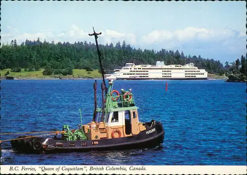 Postcard Vancouver Vancouver Island with Ferry Ship (Fährschiff) 1980
