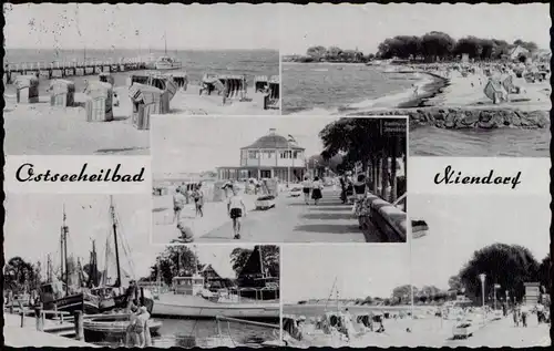 Ansichtskarte Niendorf 5 Bild: Strand, Hafen, Promenade 1960