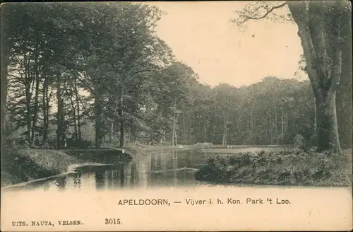 Postkaart Apeldoorn Vijver i. h. Kon. Park 't Loo. 1909