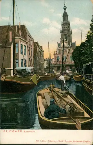 Postkaart Alkmaar Zaadmarkt - Schiffe 1908