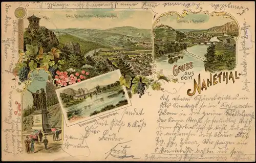 Bad Münster am Stein-Ebernburg Gruss aus... Brücke, Ebernburg... 1898