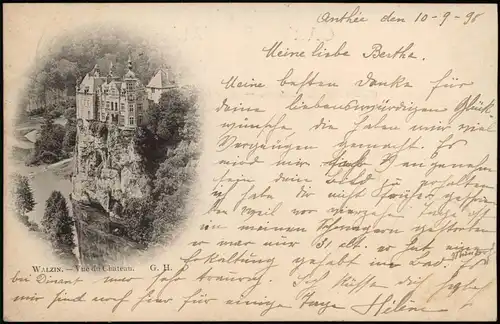 Postkaart Walzin bei Dinant Vue du Chateau. 1898