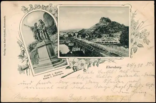 Bad Münster am Stein Ebernburg 2 Bild Denkmal und Stadt 1898