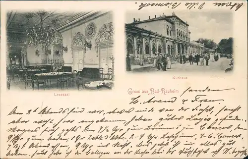Ansichtskarte Bad Nauheim 2 Bild: Kurhaus und Lesesaal 1902
