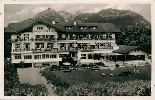 Ansichtskarte Garmisch-Partenkirchen Hotel Garmischer Hof 1930