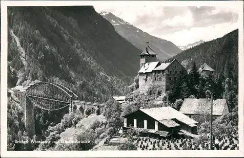 Ansichtskarte Tobadill Schloss Wiesberg - TrisanaBrücke 1962