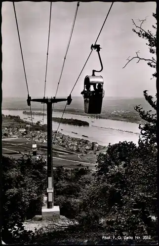 Ansichtskarte Rüdesheim (Rhein) Seilbahn ins Tal - Fotokarte 1960