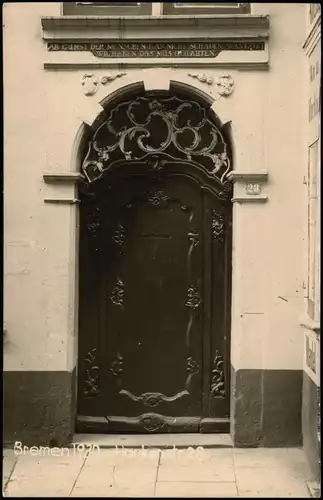 Ansichtskarte Bremen Portal (Hauseingang) Hankenstraße 28 1930