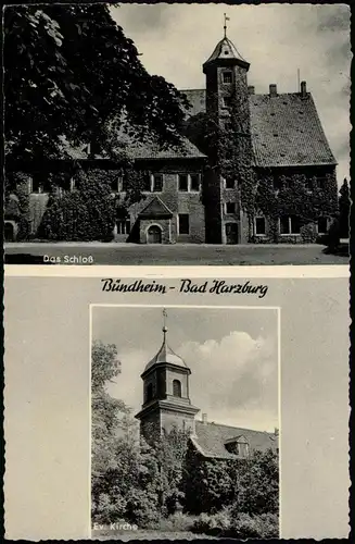 Ansichtskarte Bündheim-Bad Harzburg 2 Bild: Schloß u. Kirche 1961