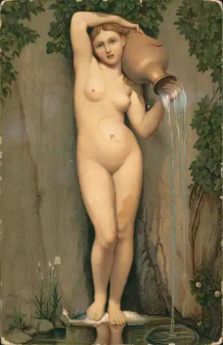 Künstlerkarte: Erotik (Nackt - Nude) Ingres La Source Paris 1911