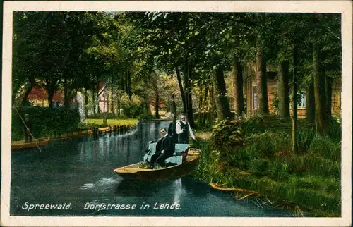 Ansichtskarte Lehde  Lübbenau (Spreewald) Lubnjow Kahnfahrt 1914  gel. Stempel