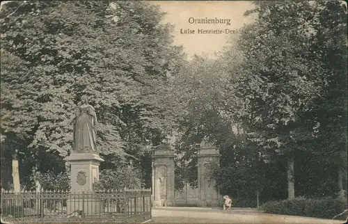 Ansichtskarte Oranienburg Luise Henriette-Denkmal 1909