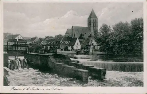 Ansichtskarte Rheine Westfalen Partie an der Schleuse. 1941