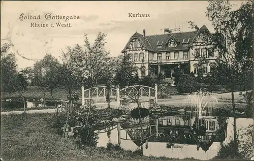 Rheine Westfalen Solbad Gottesgabe Kurhaus - Garten, Springbrunnen 1911