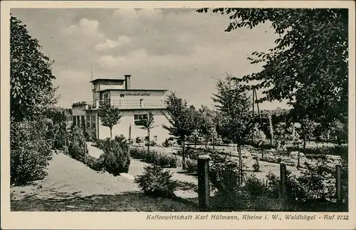 Ansichtskarte Rheine Westfalen Kaffeewirtschaft Karl Hülmann, Waldhügel 1930