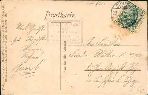 Sohland Spree Załom 2 Bild Prinz Friedrich August-Höhe, Bäuerin Feldarbeit 1907