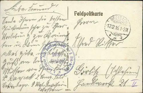 CPA Sainte-Marie-à-Py zerstörte Kirche 1916  gel. div. Feldpoststempel Breisach