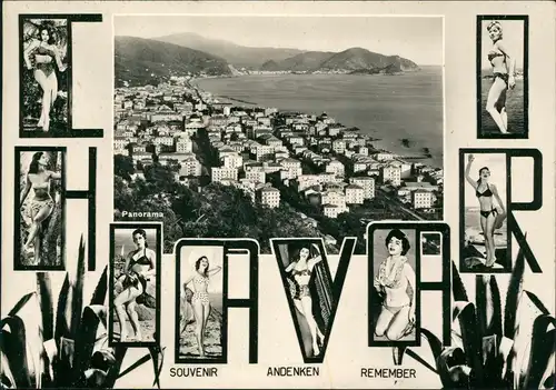 Cartoline Chiavari Stadt - schöne Frauem im Bikini 1958