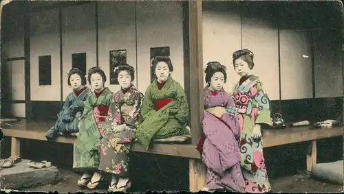 Postcard Japan Typen Japan Nippon Geisha 1908  gel. Stempel Nagasaki