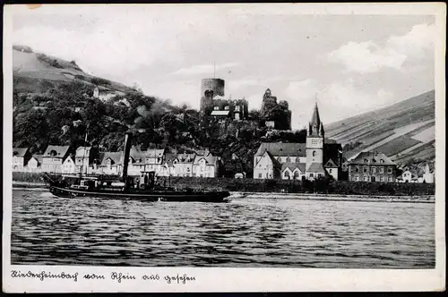 Ansichtskarte Niederheimbach Schiffe Dampfer Steamer Stadt 1937