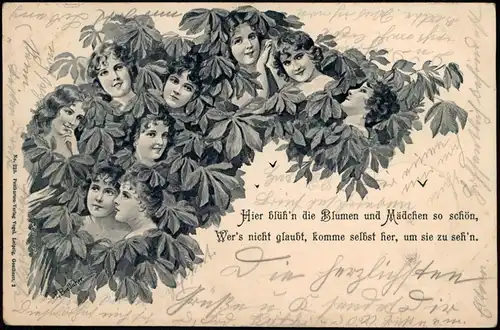 Sachsen Hier blüh'n die Blumen und Mädchen so schön, Wer's nicht   Sachsen 1898