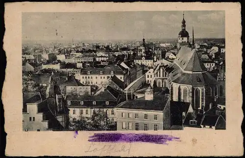 Ansichtskarte Cottbus Blick vom Oberkirchplatz über die Stadt 1914